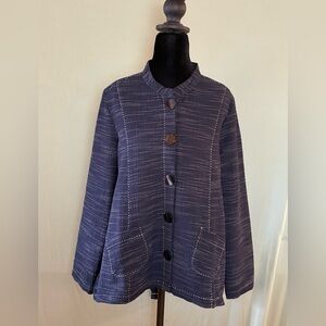 Lemon Grass Women's Black Button-Up Shirt/Jacket Size S Business Lagenlook